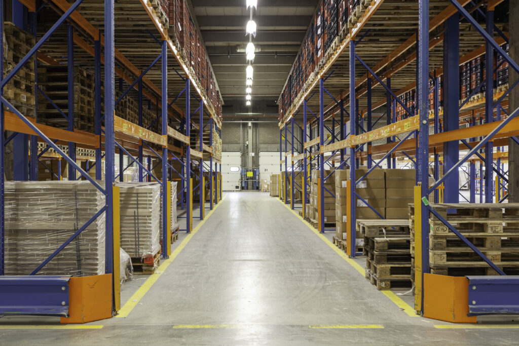 View inside a new warehouse on the mezzanine floor looking into the hall. Custom clearance agent in Dubai